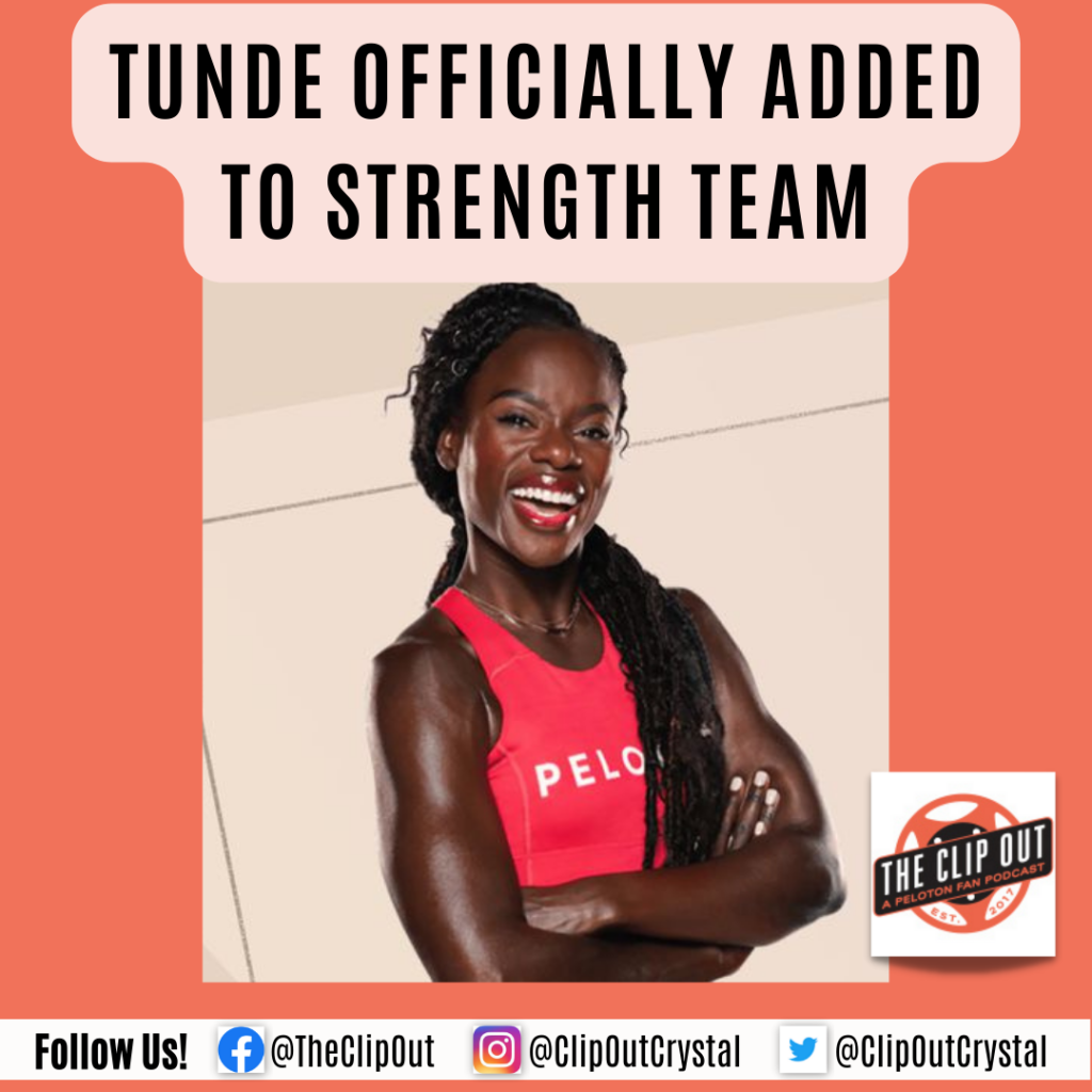 Peloton instructor Tunde Oyeneyin has officially joined the strength team, starting in February 2023.
