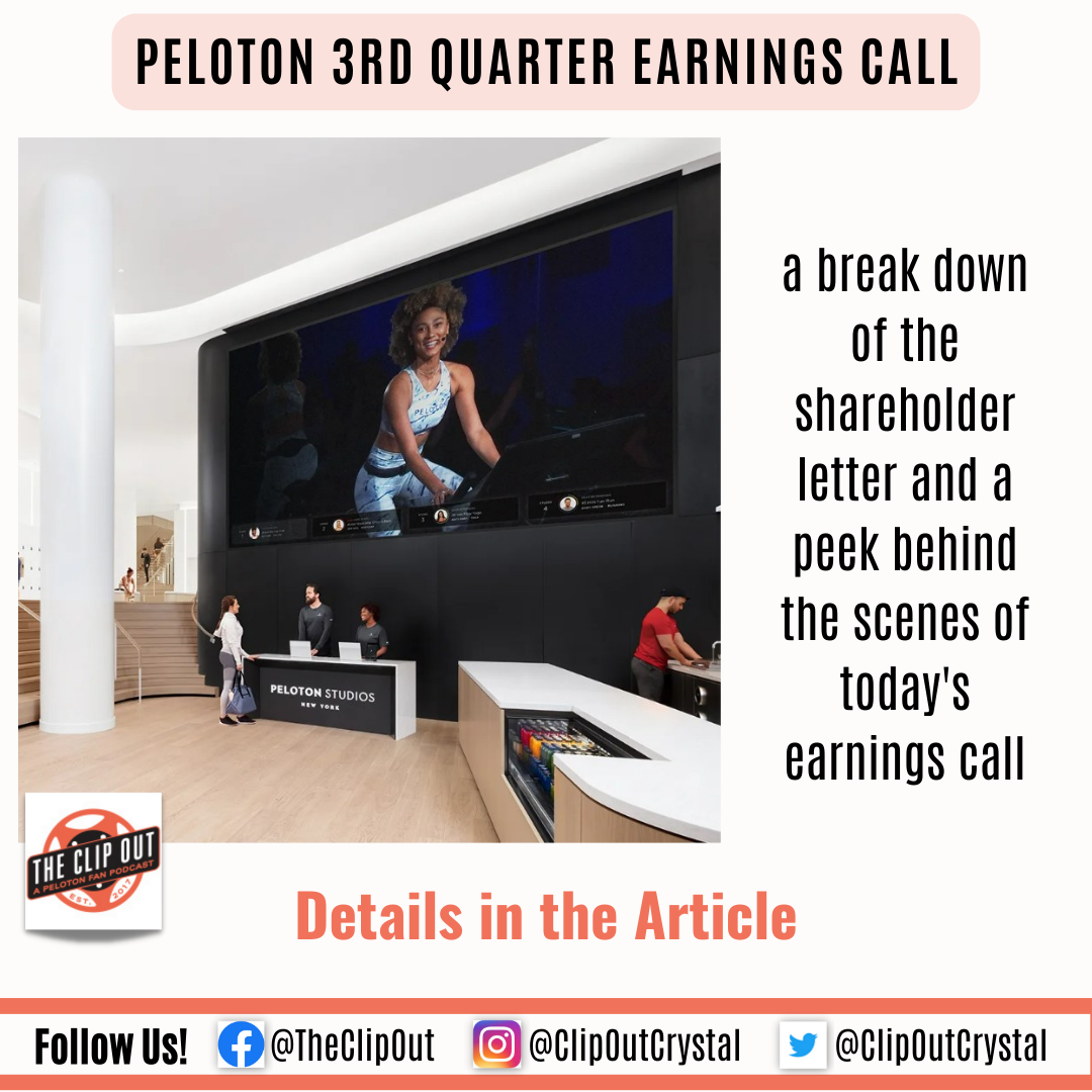 Peloton Q3 Earnings Call, FISCAL YEAR 2023 The Clip Out